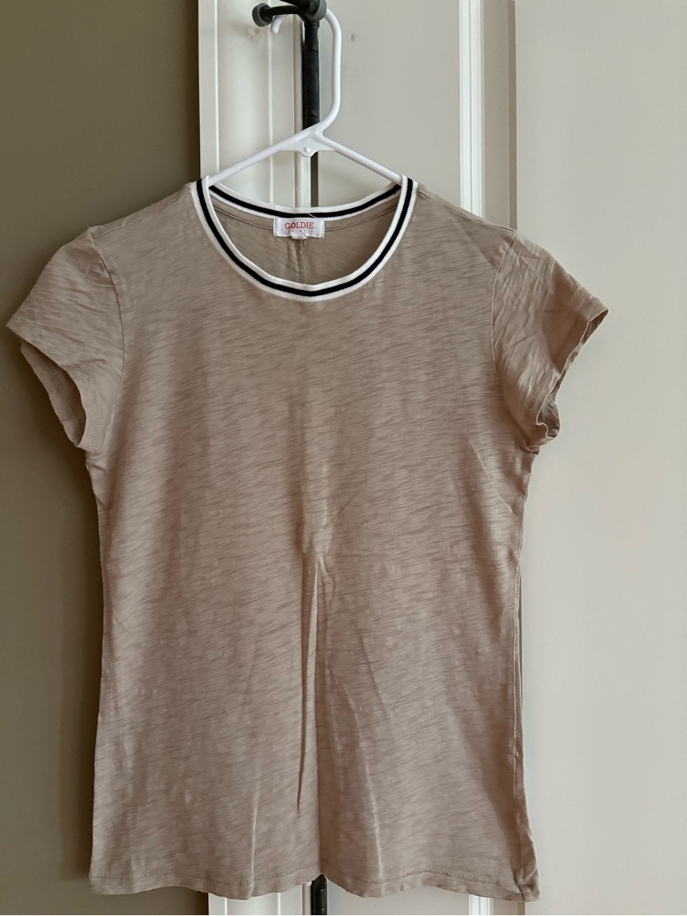 Goldie tan ringer Tshirt